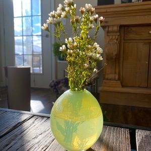 Anthropologie hand blown glass bud vase opalescent
